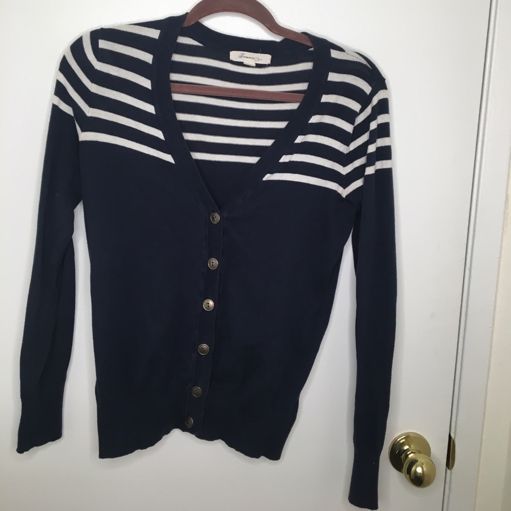 Forever 21 Navy Nautical Cardigan